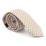 Skinny Tie // Taupe + White Houndstooth