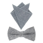 Bow Tie + Pocket Square Set // Grey Chambray