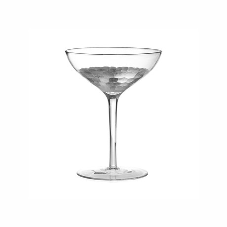 Daphne Champagne Coupe Glasses // Set of 4 (Silver)