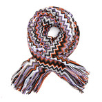 Missoni Knit Scarf // Black + Red Chevron