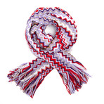 Missoni Knit Scarf // Red + Grey Chevron