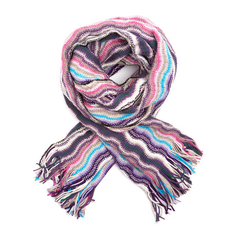 Missoni Knit Scarf // Pink + Purple Wave