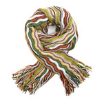 Missoni Knit Scarf // Green + Yellow Wave