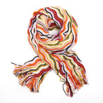 Missoni Knit Scarf // Orange + Yellow Wave