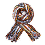 Missoni Knit Scarf // Orange + Black Stripe