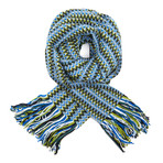 Missoni Knit Scarf // Green + Blue Stripe