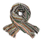 Missoni Knit Scarf // Green + Orange Stripe