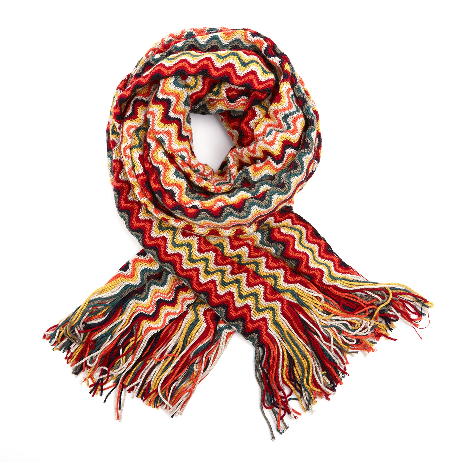 Missoni Knit Scarf // Red + Green Chevron - Designer Scarves - Touch of ...