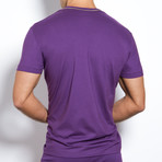 Pop Color Deep V-Neck Tee // Techno Purple (XS)