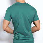 Pop Color Deep V-Neck Tee // Raging Teal (M)