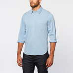 Silk + Cotton Point Collar Shirt // Chambray (L)