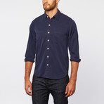 Gramercy Foundry // Silk + Cotton Point Collar Shirt // Dark Navy (S)