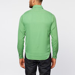 Gramercy Foundry // Silk + Cotton Point Collar Shirt // Med Green (L)