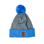 Fiendish Pom-Pom Bluetooth Beanie 3.0 // Grey + Blue