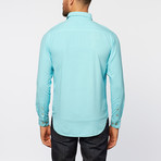 Silk + Cotton Button Down // Aqua (M)