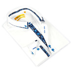 Paisley Dress Shirt // White + Navy (US: 14.5-15)