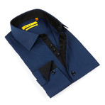 Dress Shirt // Dark Blue + Black (US: 14.5-15)