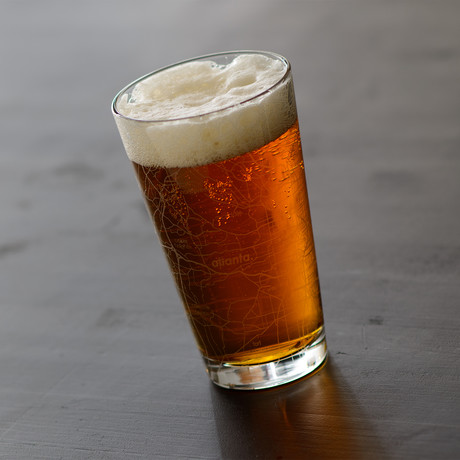 Atlanta City Map Pint Glass // Set of 2