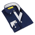 Checked Dress Shirt // Navy + Grey (US: 14.5-15)