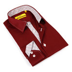 Dress Shirt // Oxblood + White (US: 14.5-15)