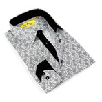 Floral Dress Shirt // Grey + White (US: 14.5-15)