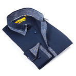 Paisley Dress Shirt // Navy + Grey (US: 14.5-15)