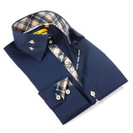 Plaid Dress Shirt // Dark Navy (US: 14.5-15)