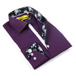 Floral Dress Shirt // Eggplant (US: 14.5-15)