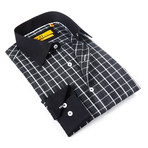 Plaid Dress Shirt // Black + White (US: 14.5-15)