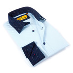 Checked Dress Shirt // Light Blue + Navy (US: 14.5-15)