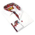 Paisley Dress Shirt // White + Red (US: 14.5-15)