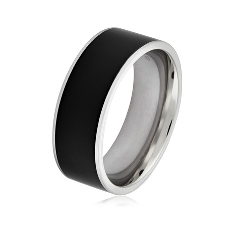 Two-Tone Stainless Steel Polished Band Ring (Size 8)