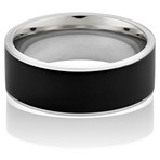 Two-Tone Stainless Steel Polished Band Ring (Size 7)