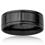 Stainless Steel Black Plated High Polished Ring (Size 7)