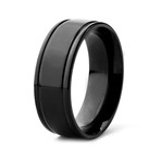 Stainless Steel Black Plated High Polished Ring (Size 7)