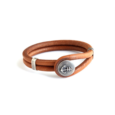 Madmen  mg 6555 3500 anchor leather bracelet medium