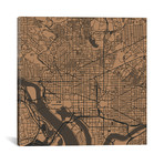 Washington D.C. Urban Roadway Map // Gold (18"L x 18''W)