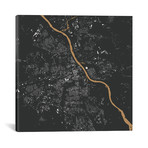 Warsaw Urban Map // Gold (18"L x 18''W)