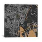 Tokyo Urban Map // Gold (18"L x 18''W)