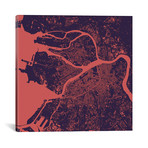 St. Petersburg Urban Map // Purple Night (18"L x 18''W)