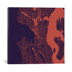 Seattle Urban Roadway Map // Purple Night (18"L x 18''W)