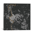 Rome Urban Map // Black + Gold (18"L x 18''W)