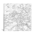 Prague Urban Roadway Map // White (18"L x 18''W)