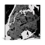 New York City Urban Map // Black (18"W x 18"H x 0.75"D)