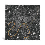 Moscow Urban Map // Gold (18"L x 18''W)