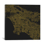 Los Angeles Urban Roadway Map // Yellow (18"L x 18''W)