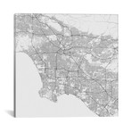 Los Angeles Urban Roadway Map // White (18"L x 18''W)