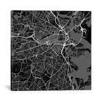 Boston Urban Roadway Map // Black (18"L x 18''W)