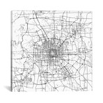 Beijing Urban Map // White (18"L x 18''W)
