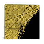 Barcelona Urban Map // Yellow (18"L x 18''W)